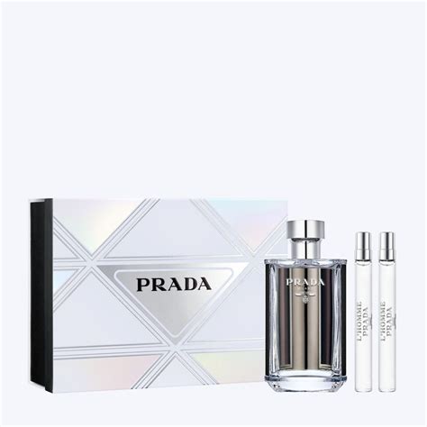 set prada l'homme|Prada male fragrance.